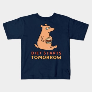 Diet starts tomorrow Kids T-Shirt